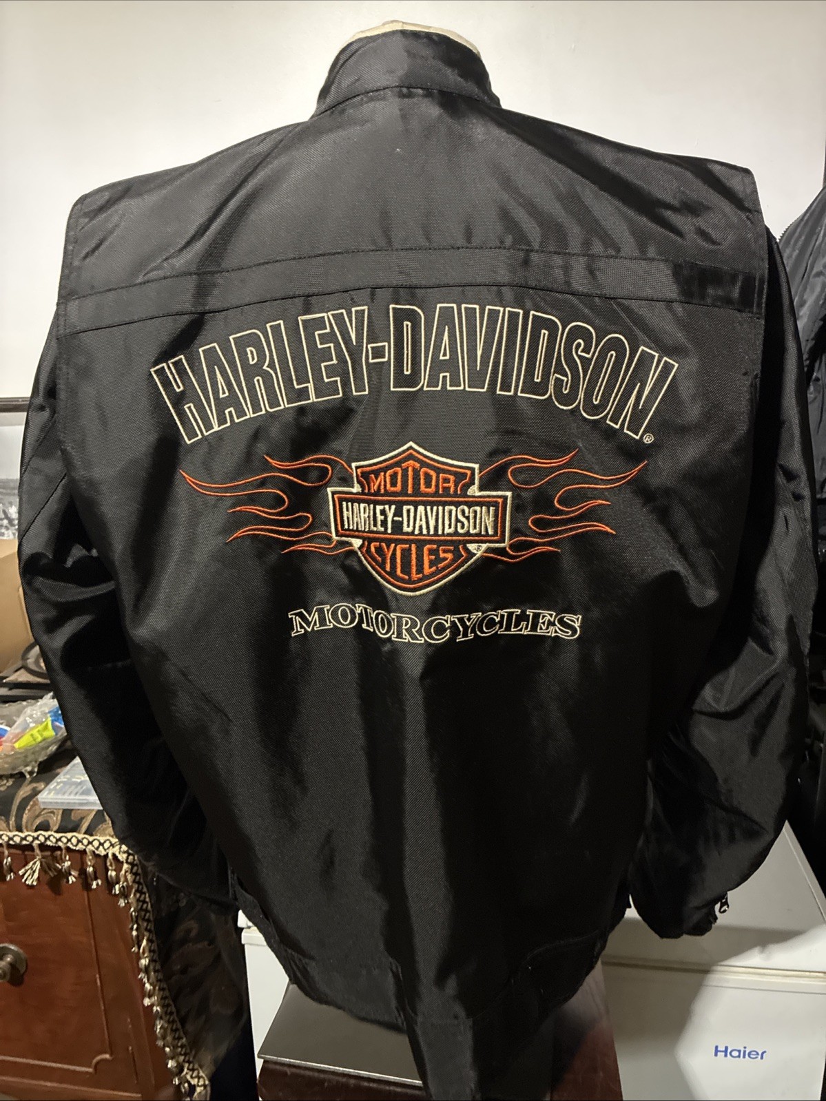 NWOT Harley Davidson Ride Ready Textile Jacket Black Flame Large 98303-10VM Mint