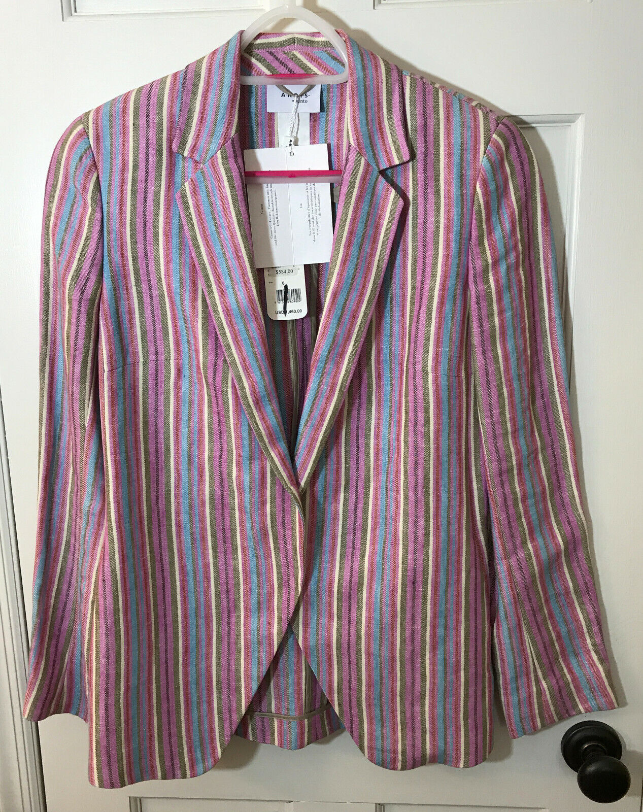 NWT AKRIS punto Linen Multicolor Jacket Size 6