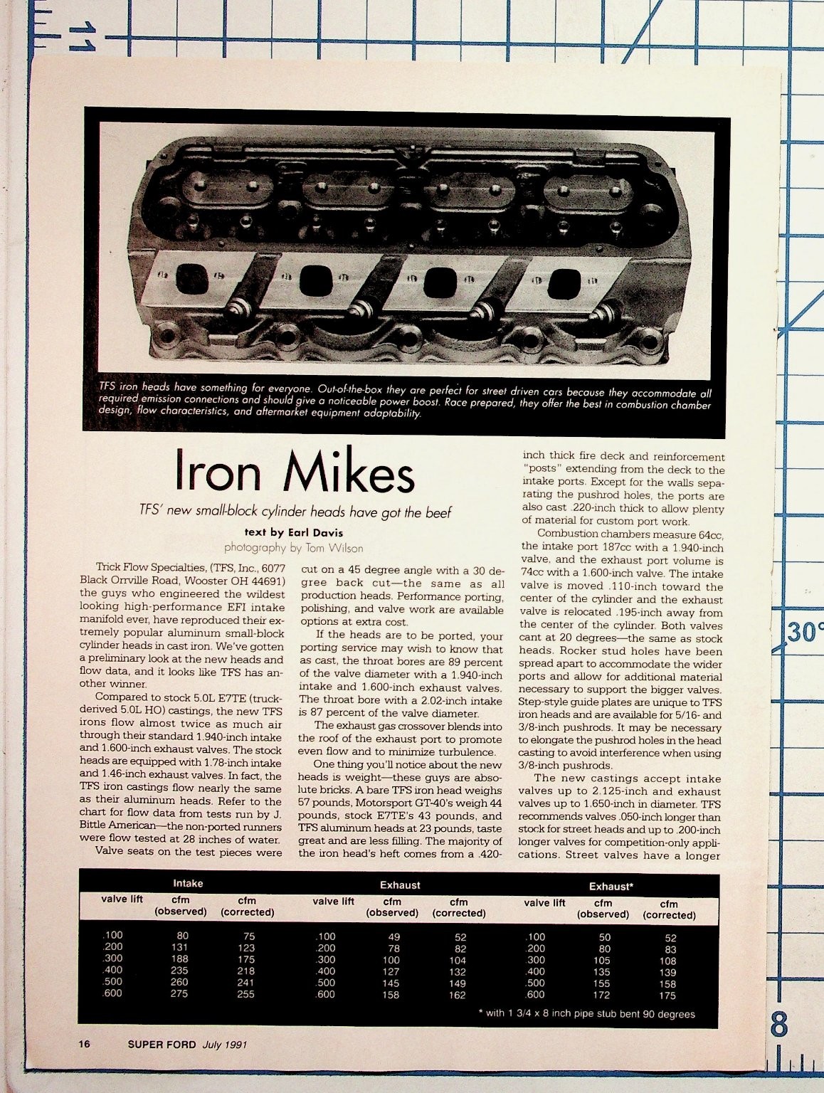 1991 Super Ford Magazine Pages TFS Iron Mikes Cylinder Heads Accel Weiand