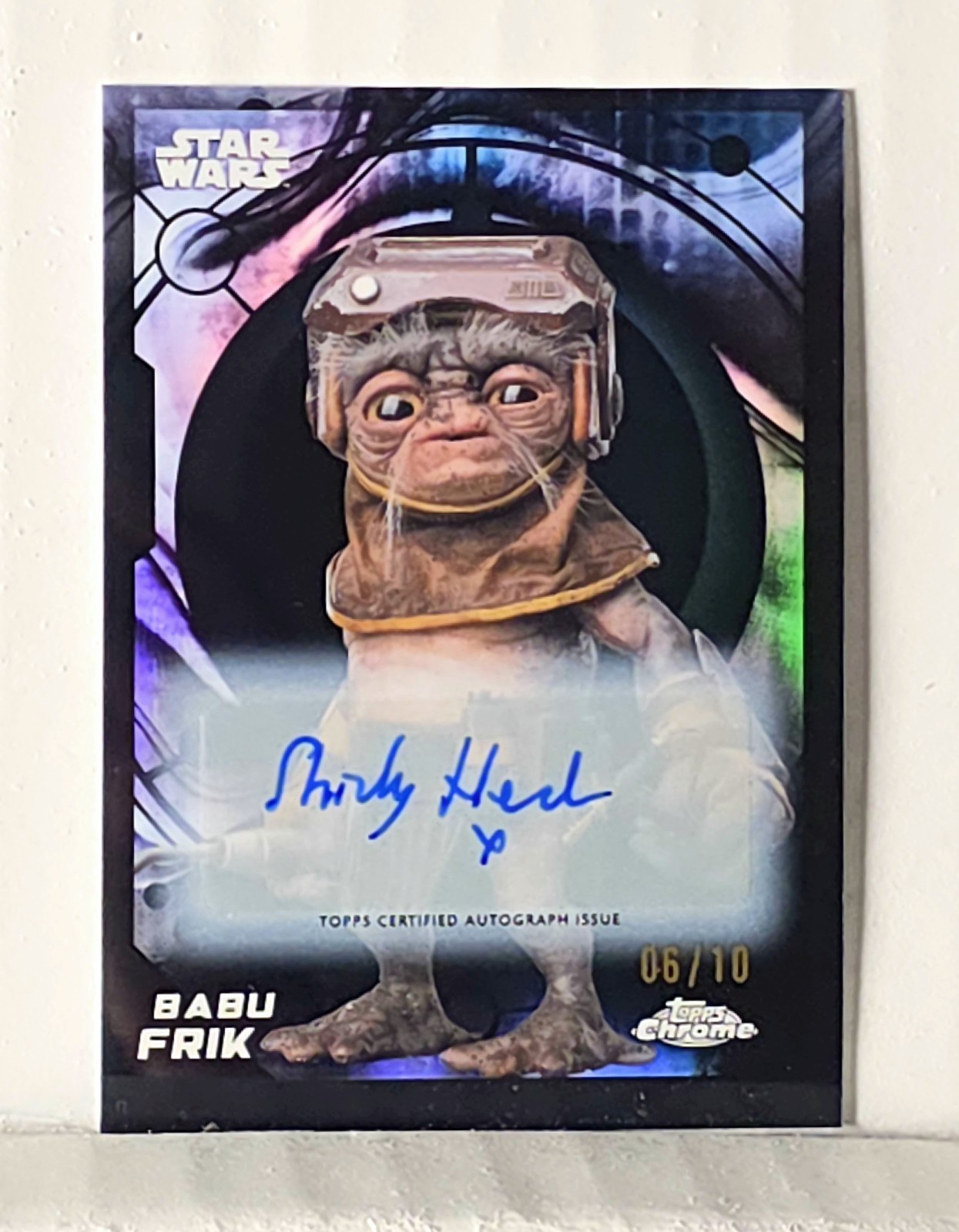 2026 Topps Chrome Star Wars Logo Auto #62 Babu Frik /10 Black Signed Autographed