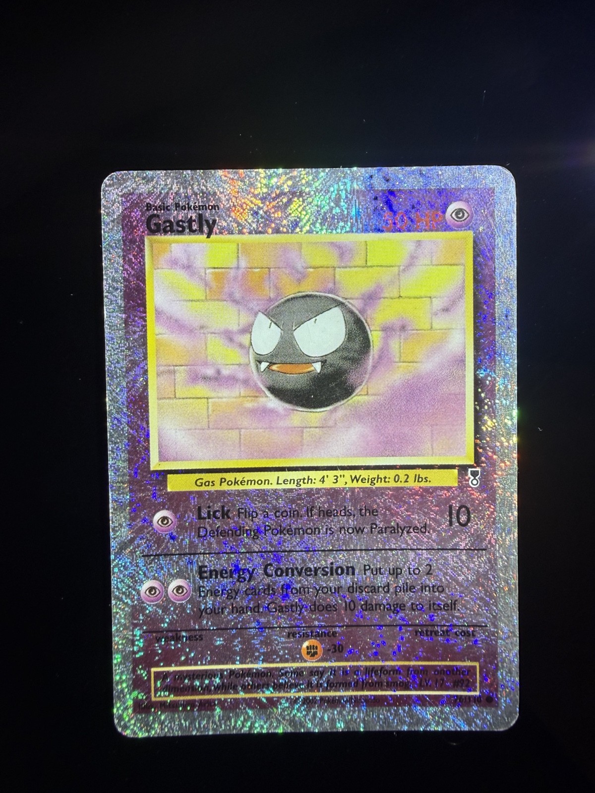 Pokemon Card, Gastly #76/110 50HP, Legendary Collection Reverse Holo, Eng 2002.