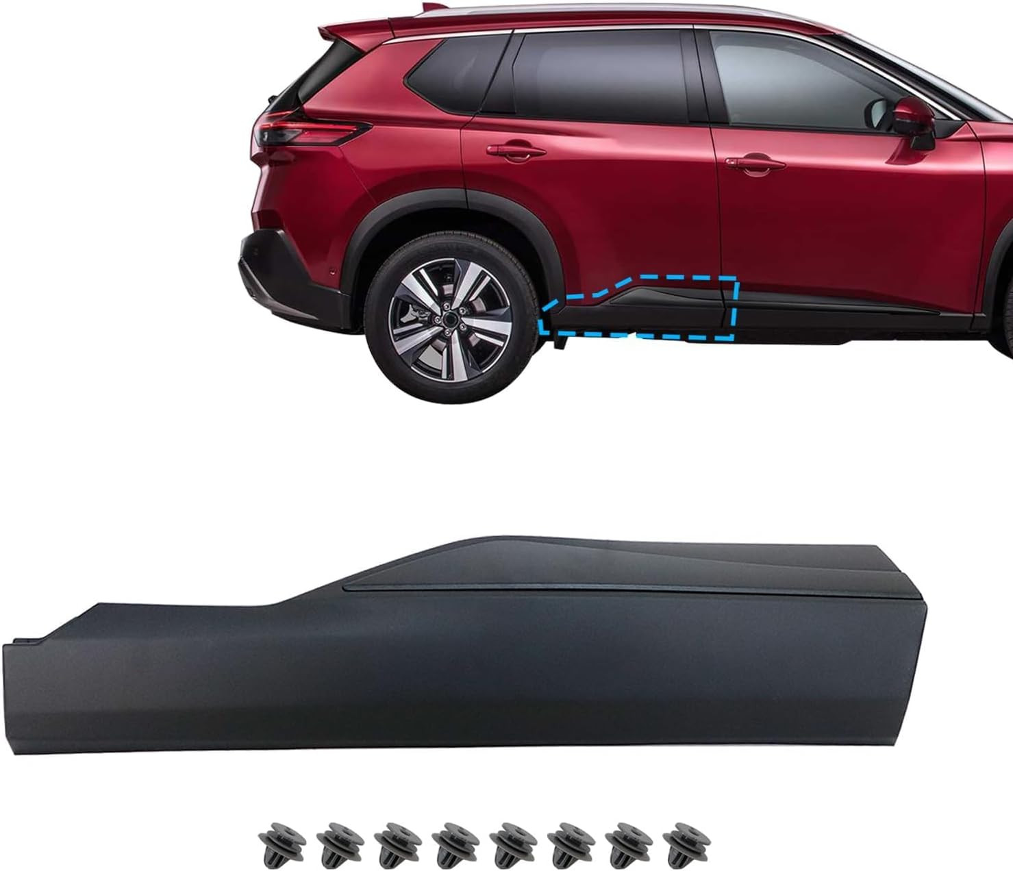 Rear Right Side Lower Door Molding Trim Compatible with Nissan Rogue 2021 2022 2