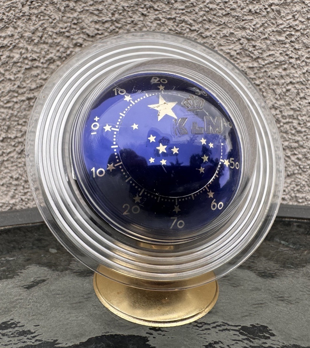 Vintage KLM Desk Thermometer Made in France Space Age Futuristic 1960s Souvenir