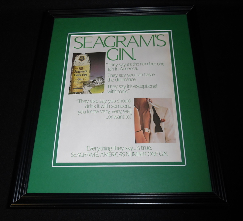 1985 Seagram\'s Extra Dry Gin 11x14 Framed ORIGINAL Vintage Advertisement C