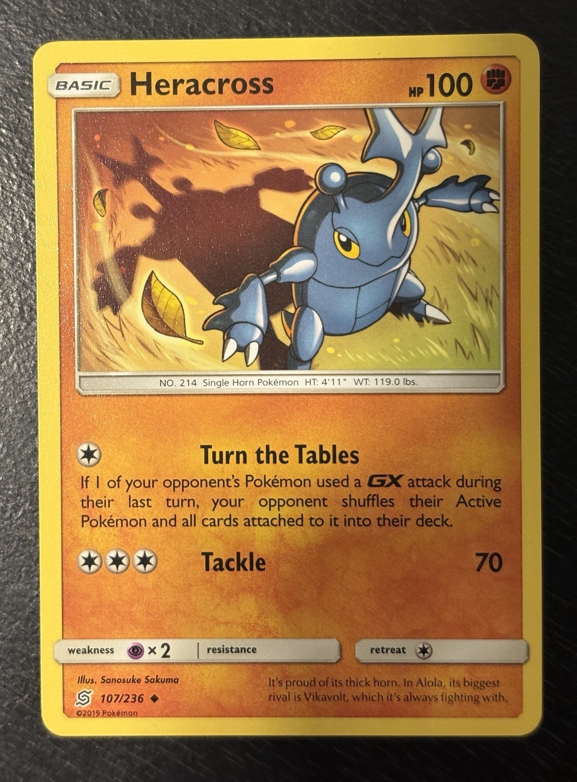 Pokémon TCG - Heracross - 107/236 - Unified Minds Pokémon TCG - Heracross - 107/236 - Unified Minds