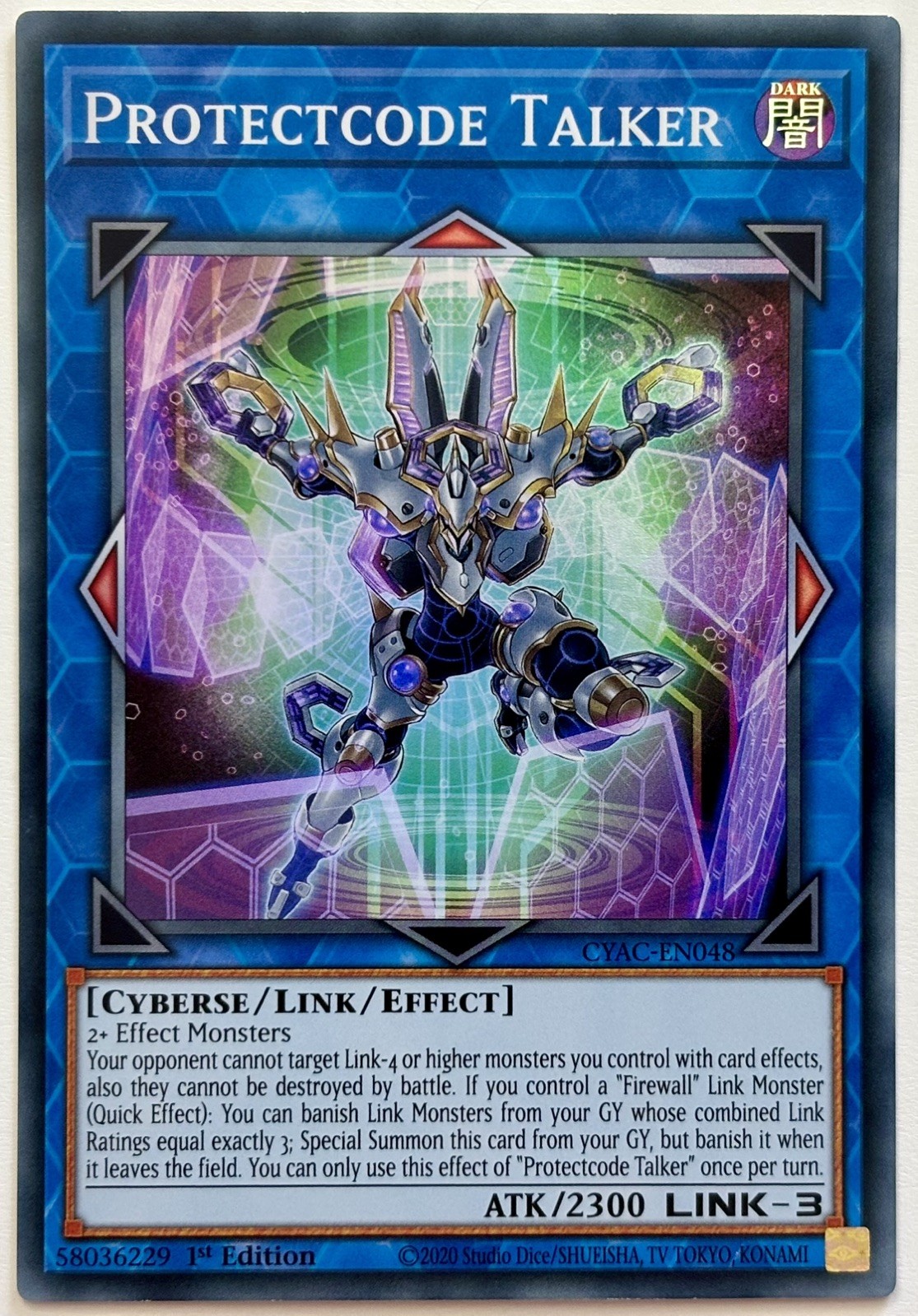 CYAC-EN048 Protectcode Talker - Super Rare 1st Edition Near Mint YuGiOh Card