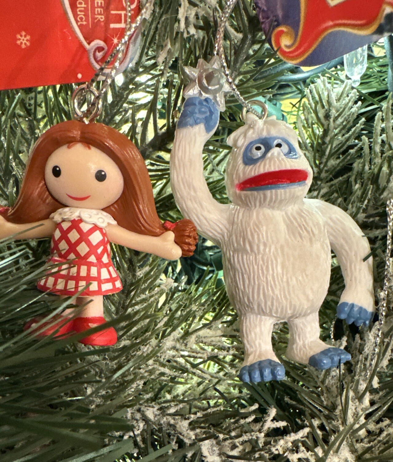 2ct 2026 Bumble Abominable Snowman & Dolly Rudolph Reindeer Christmas Ornaments