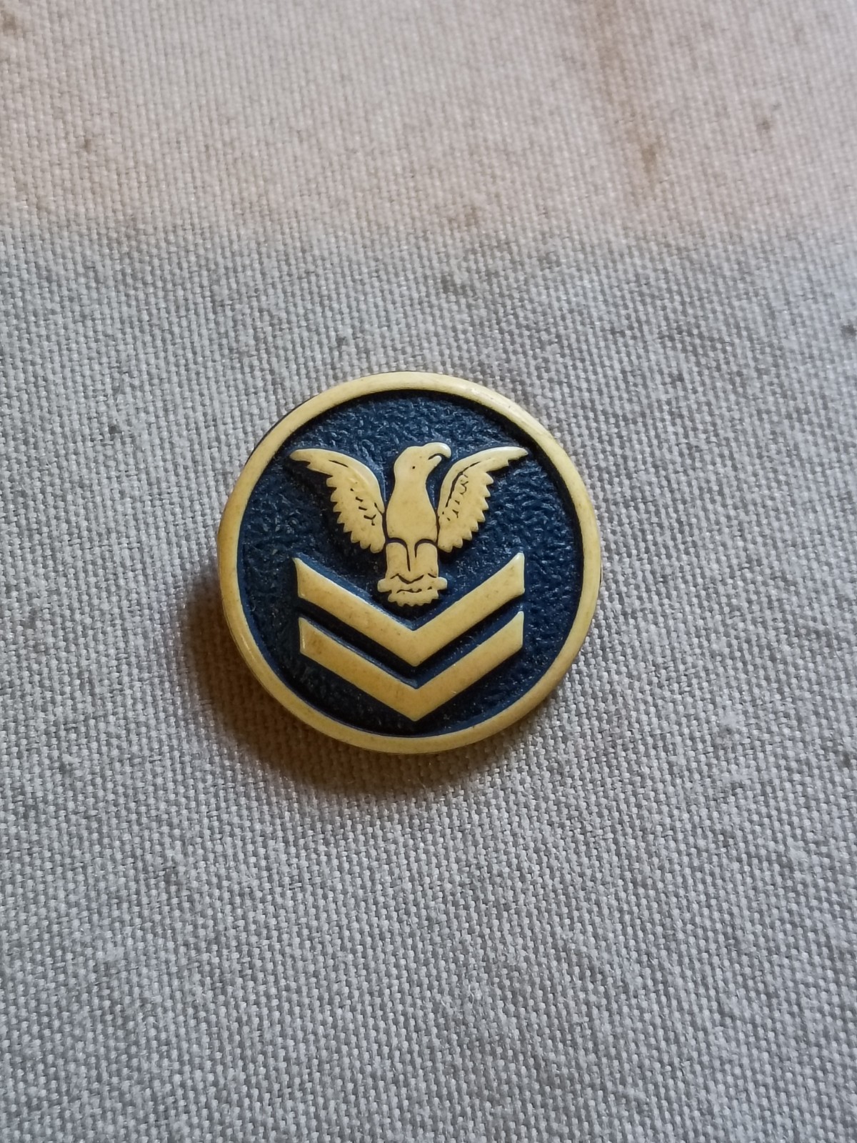 Vintage Buffed Celluloid US Military Patriotic Button.