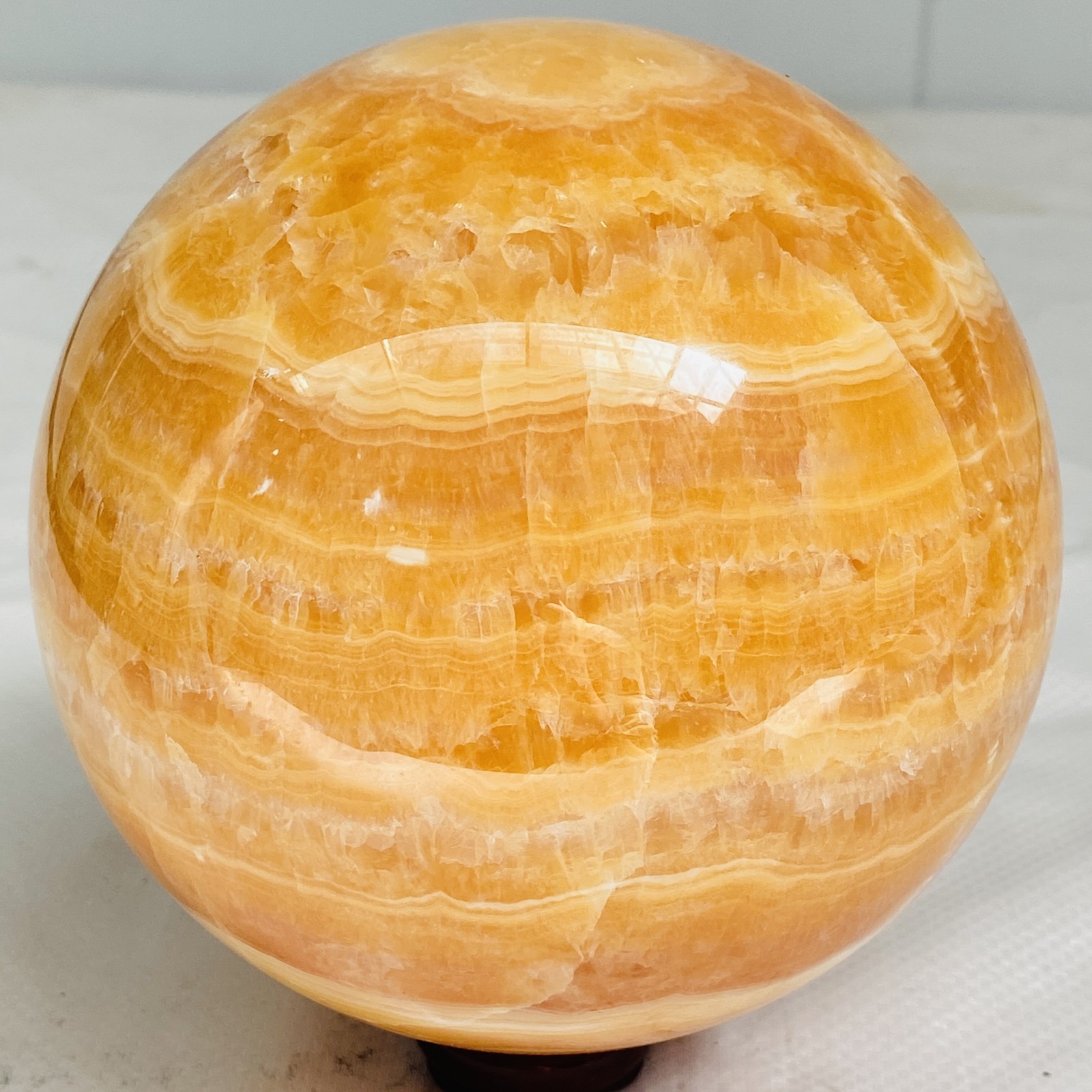 Natural Yellow Calcite Sphere Quartz Crystal Polished Ball Reiki Healing 2960G
