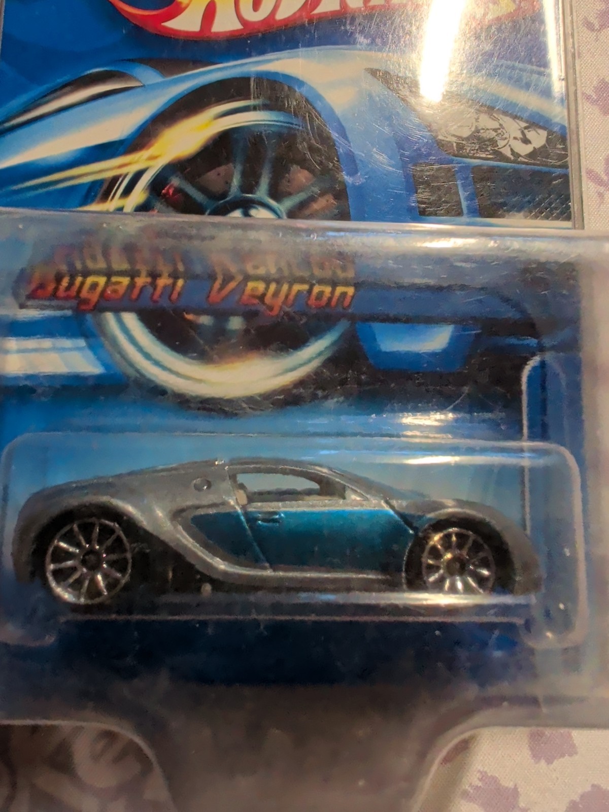 Hot Wheels 2006 Bugatti Veyron #144 First Edition Gray Blue Diecast Car
