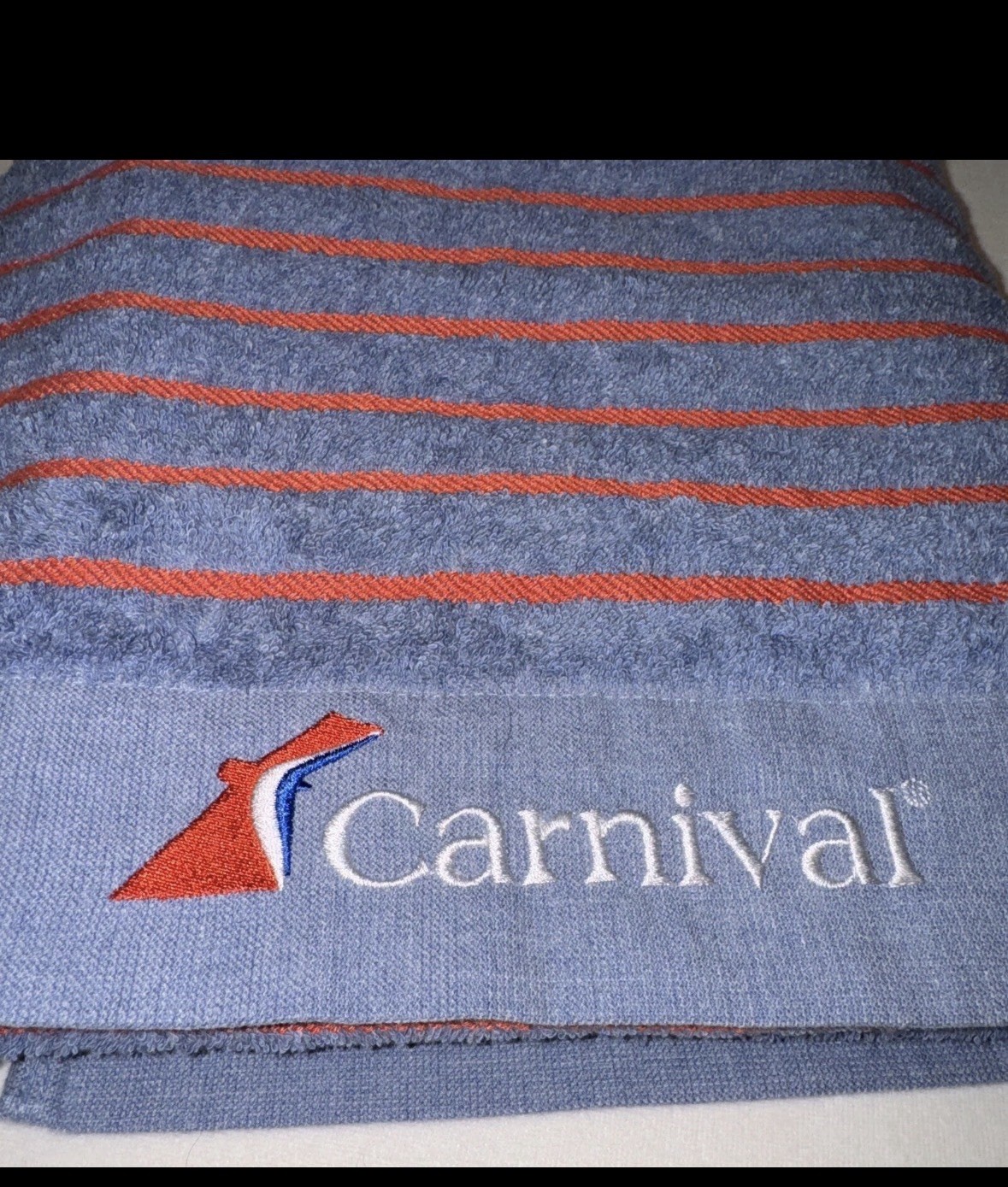 Carnival Cruise Line Beach Pool Towel Newest Design Blue w/Red Stripes 62