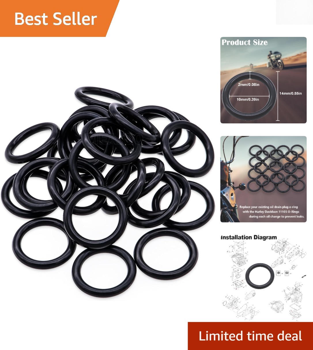 Genuine OEM Nitrile O-Rings for Harley - 25PCS Leak & Vibration Resistant