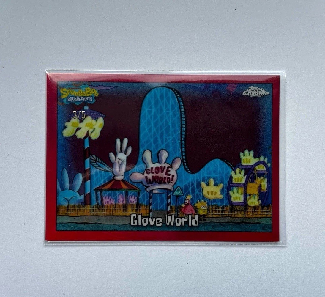 2025 Topps Chrome SpongeBob SquarePants Glove World #126 - Red Refractor - 3/5
