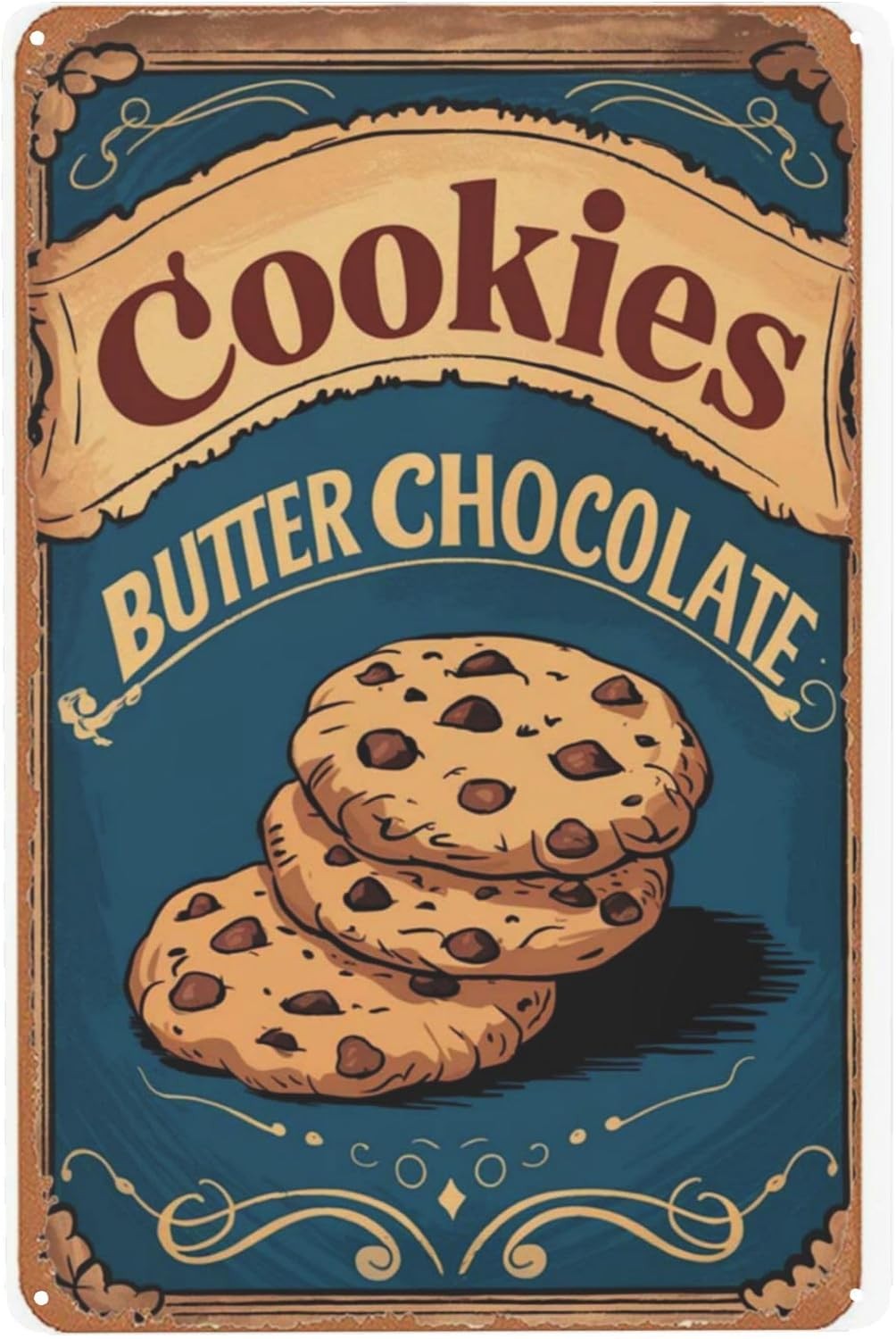 Cookies Butter Cookie Food indoor Tin Metal Signs Home Décor 8x12