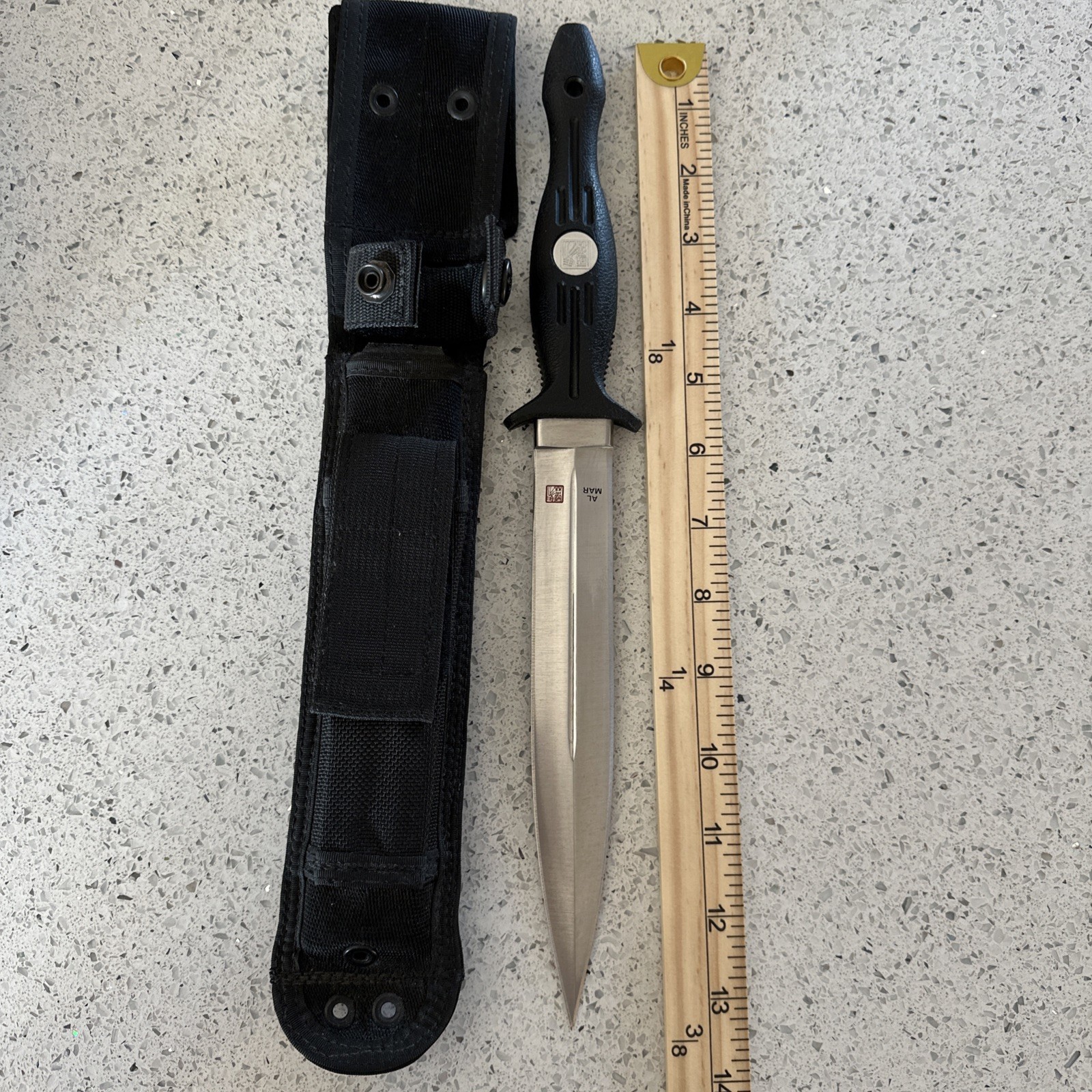 Vintage Al Mar Shadow Dagger IV Model 6104 Seki Japan Combat Knife Nylon Sheath