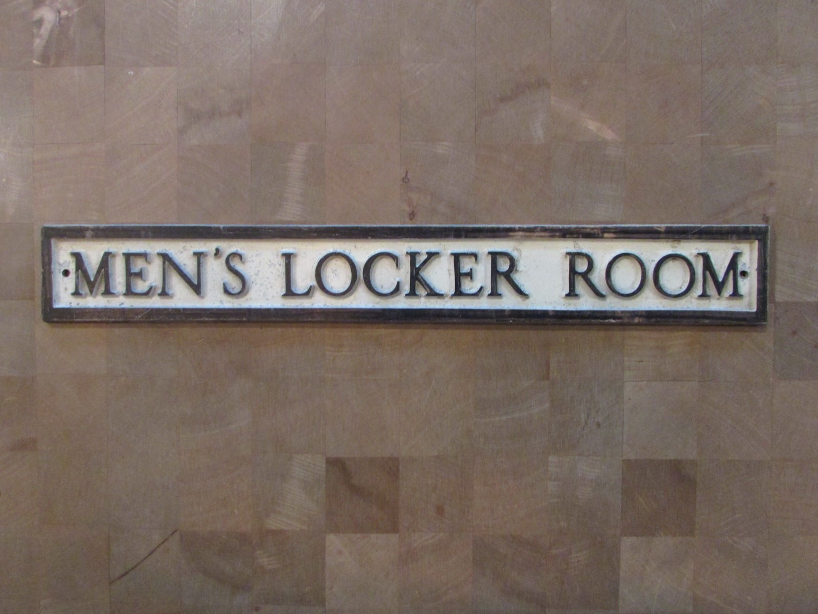 Vintage 50\'S MENS LOCKER ROOM Sign Cast Aluminum YMCA SCHOOL MAN CAVE