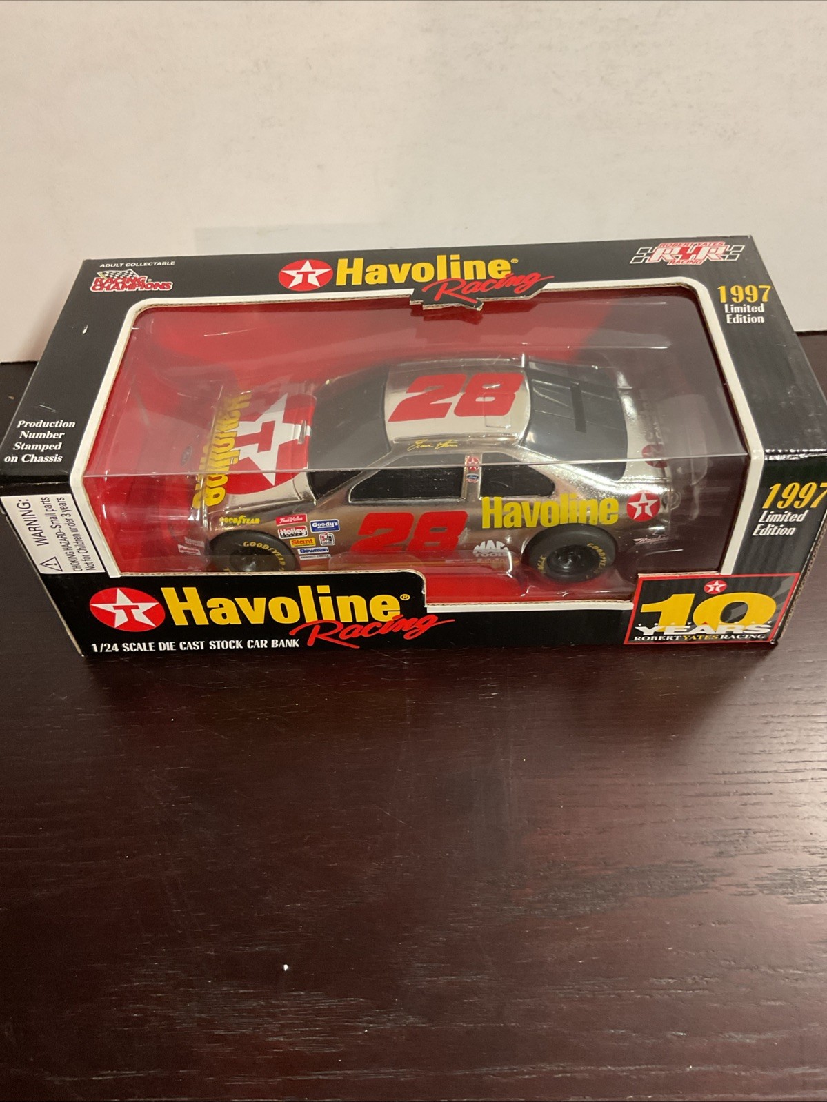 Texaco Havoline Racing Coin Bank Ernie Irvan 1997 Special Edition, Silver