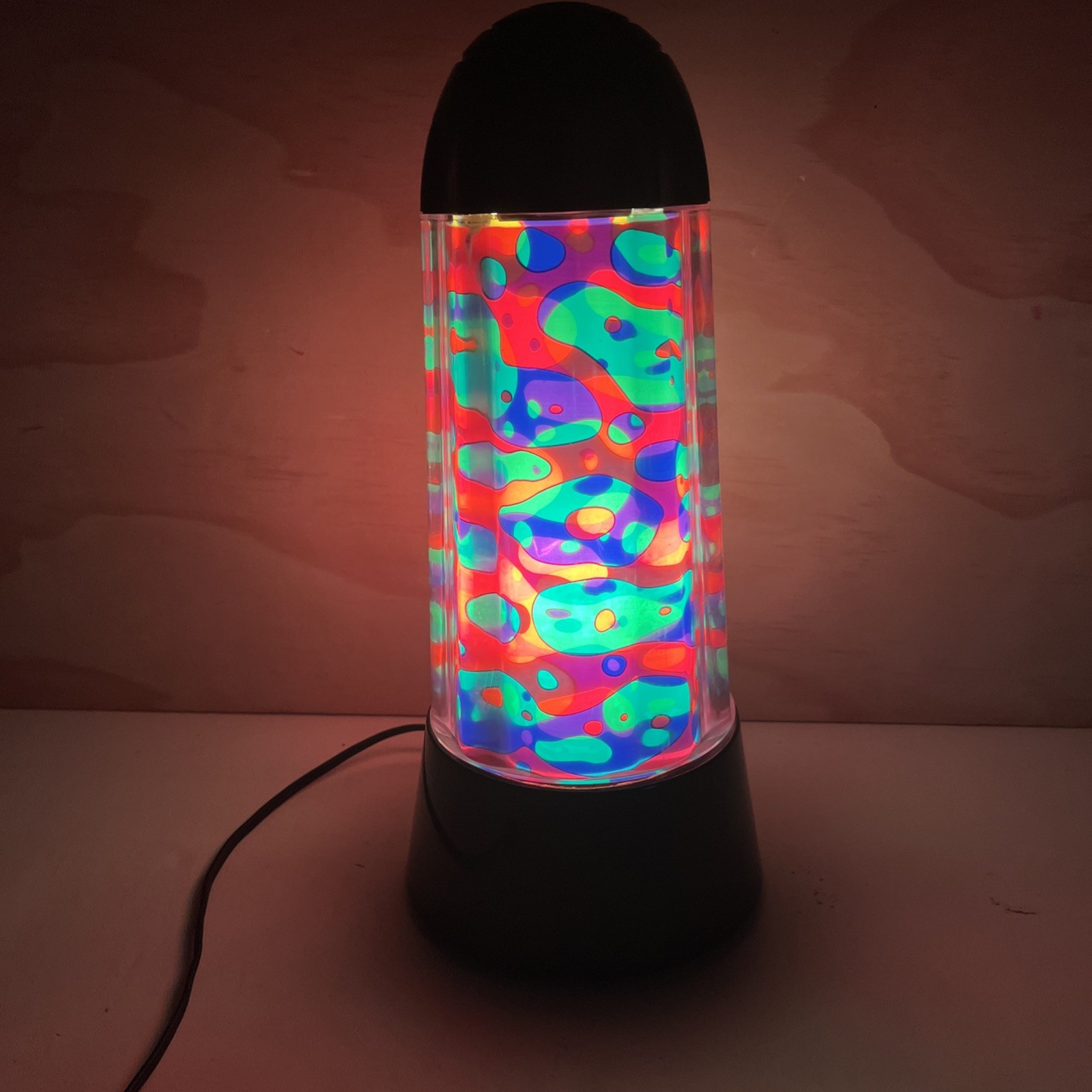 1990’s Rabbit Tanaka Magma Rotating Motion Lamp Psychedelic 13.75”  Black Base