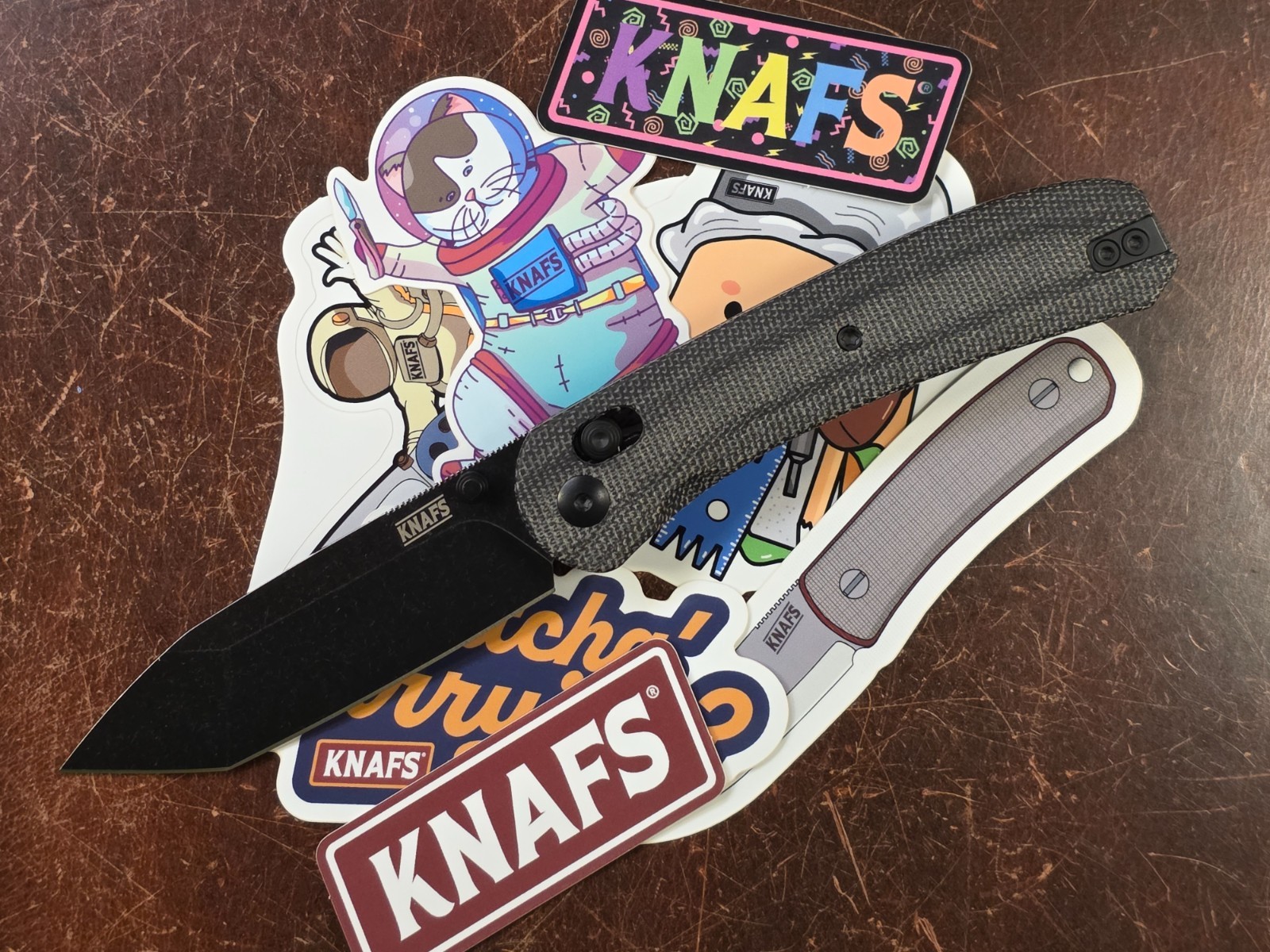 KNAFS Lander 2 - Charcoal Micarta - Black Stonewash Tanto S35VN Blade 00407