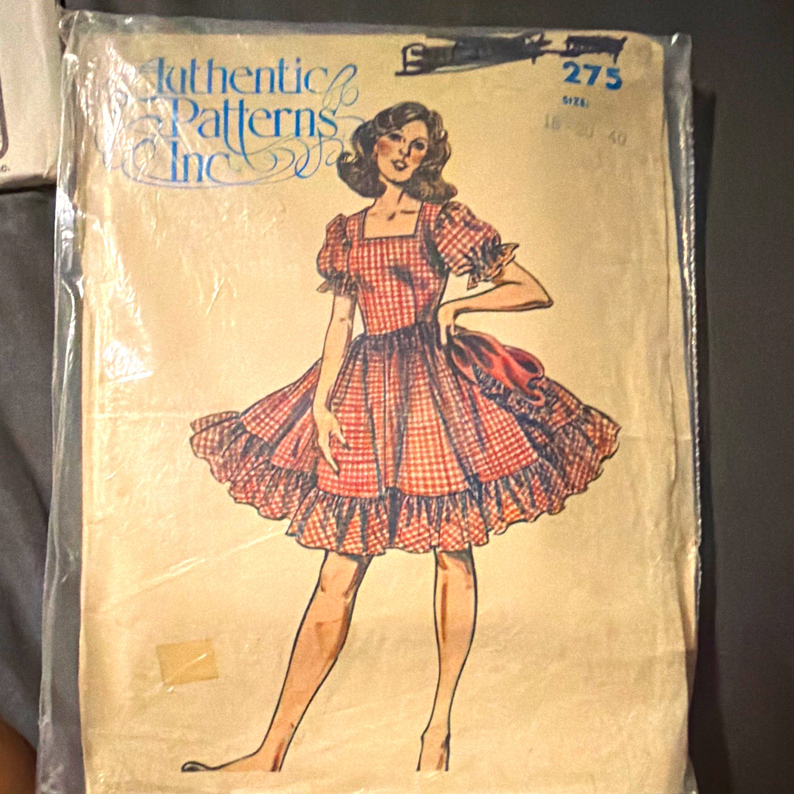Authentic Patterns Inc Women\'s Dress Sewing Pattern 275, Vintage Original