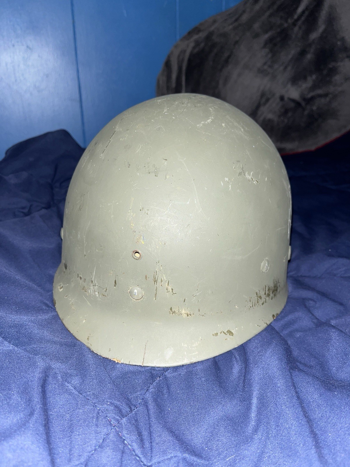 WWII US M1 Helmet Liner Capac Khaki HBT Webbing Leather Sweatband Complete