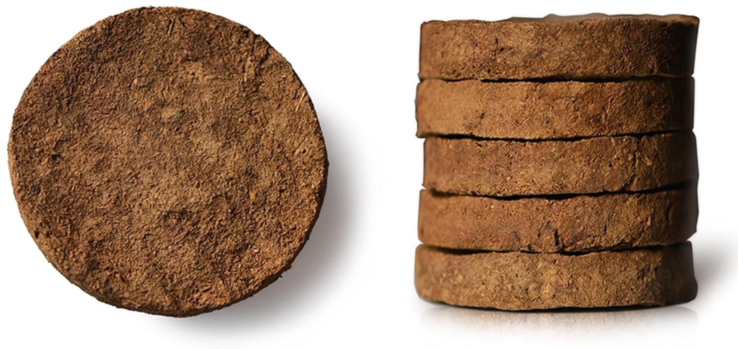 100% Natural Indigenous Cow Dung Cakes 1 KG Pack 30 Cakes/Kande/Upale Sun Dried