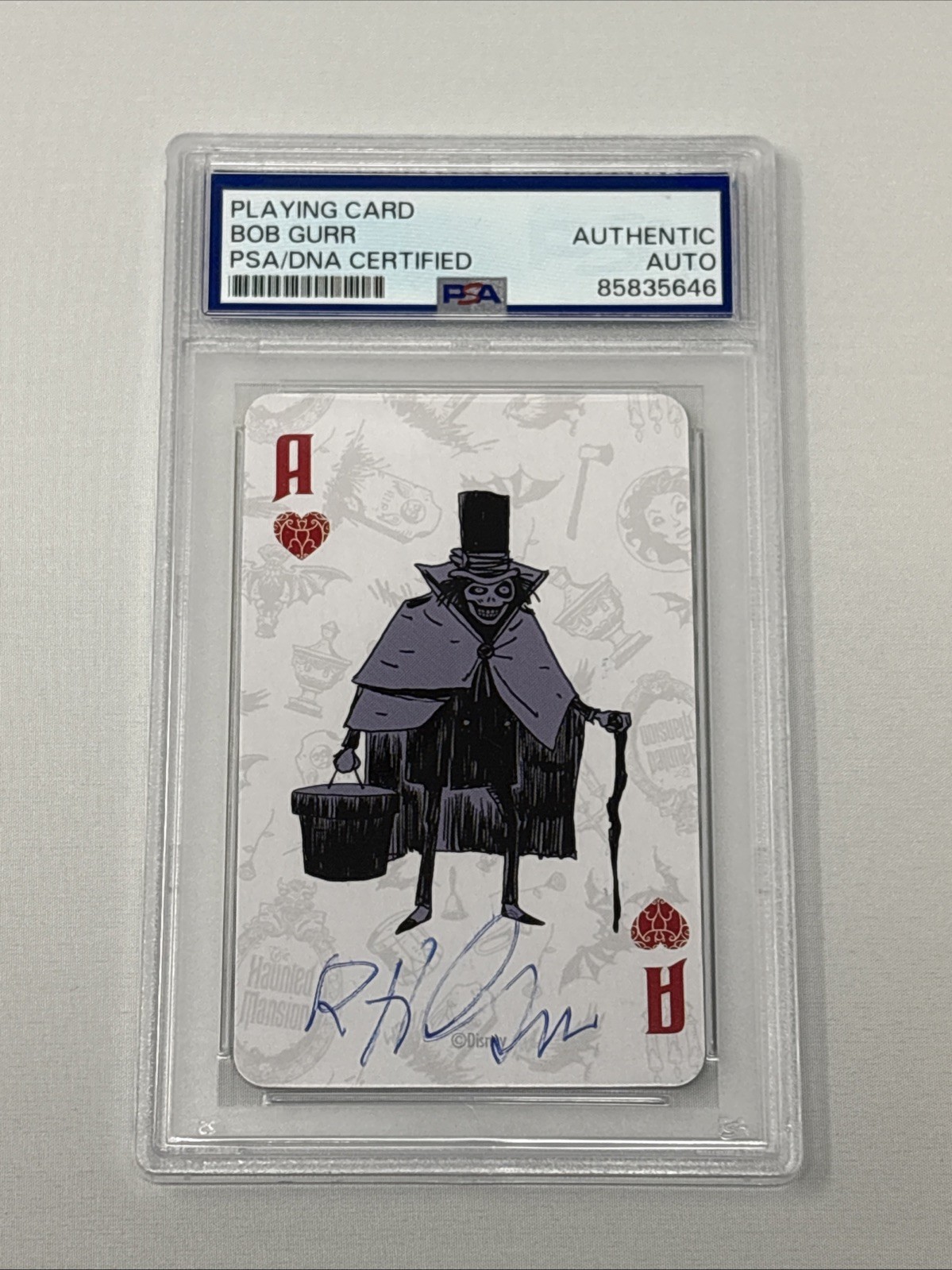 Bob Gurr Signed Haunted Mansion Playing  Card Imagineer PSA DNA Authentication
