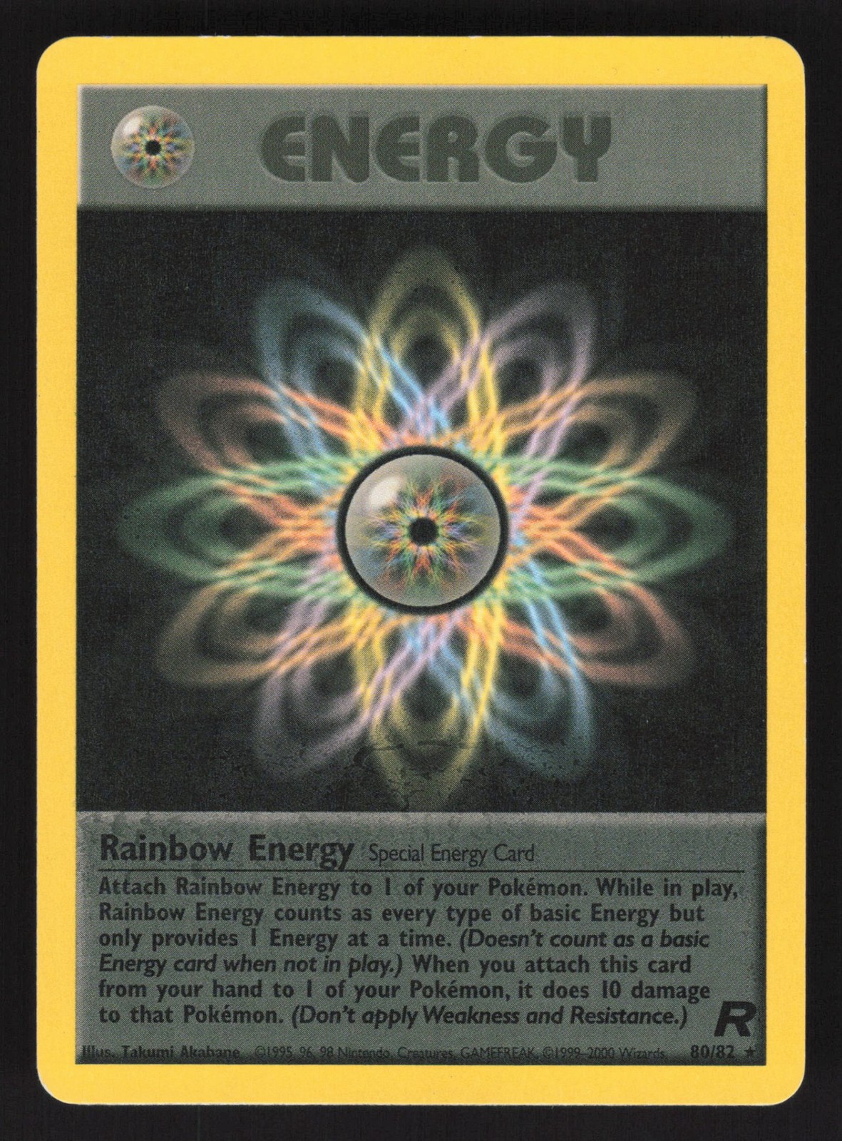 English MP Rainbow Energy (80) 80/82 TR Unlimited Pokemon Team Rocket