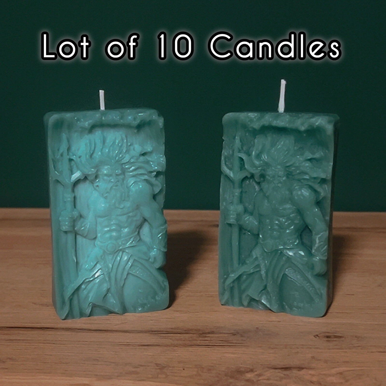 WHOLESALE Bulk Lot Of 10 Poseidon Neptune Greek God Deity Candles Witchcraft