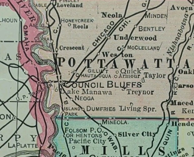 Vintage 1905 IOWA Map 22