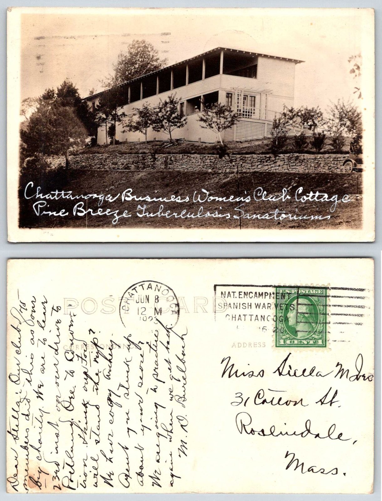 Chattanooga TN Pine Breeze Tuberculosis Sanatorium RPPC Postcard AZ349