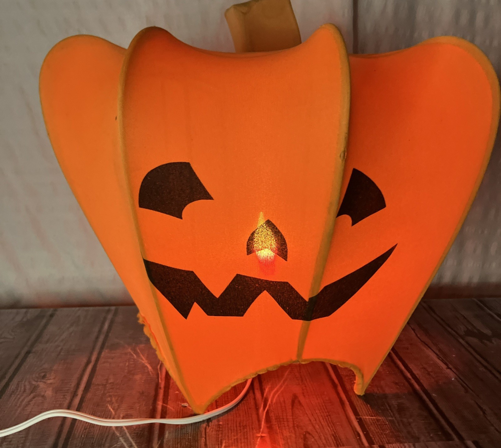 VTG 90’s Trendmasters Halloween Jack-O-Lantern Lamp Fabric Over Wire Works 