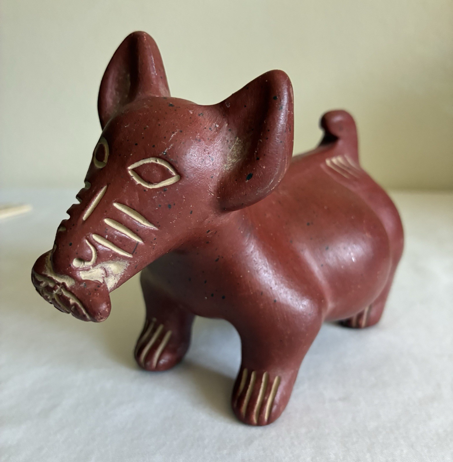 Vtg Clay Terracotta Colima Corn Dog Figurine Sculpture Mexican Folk Art Aztec