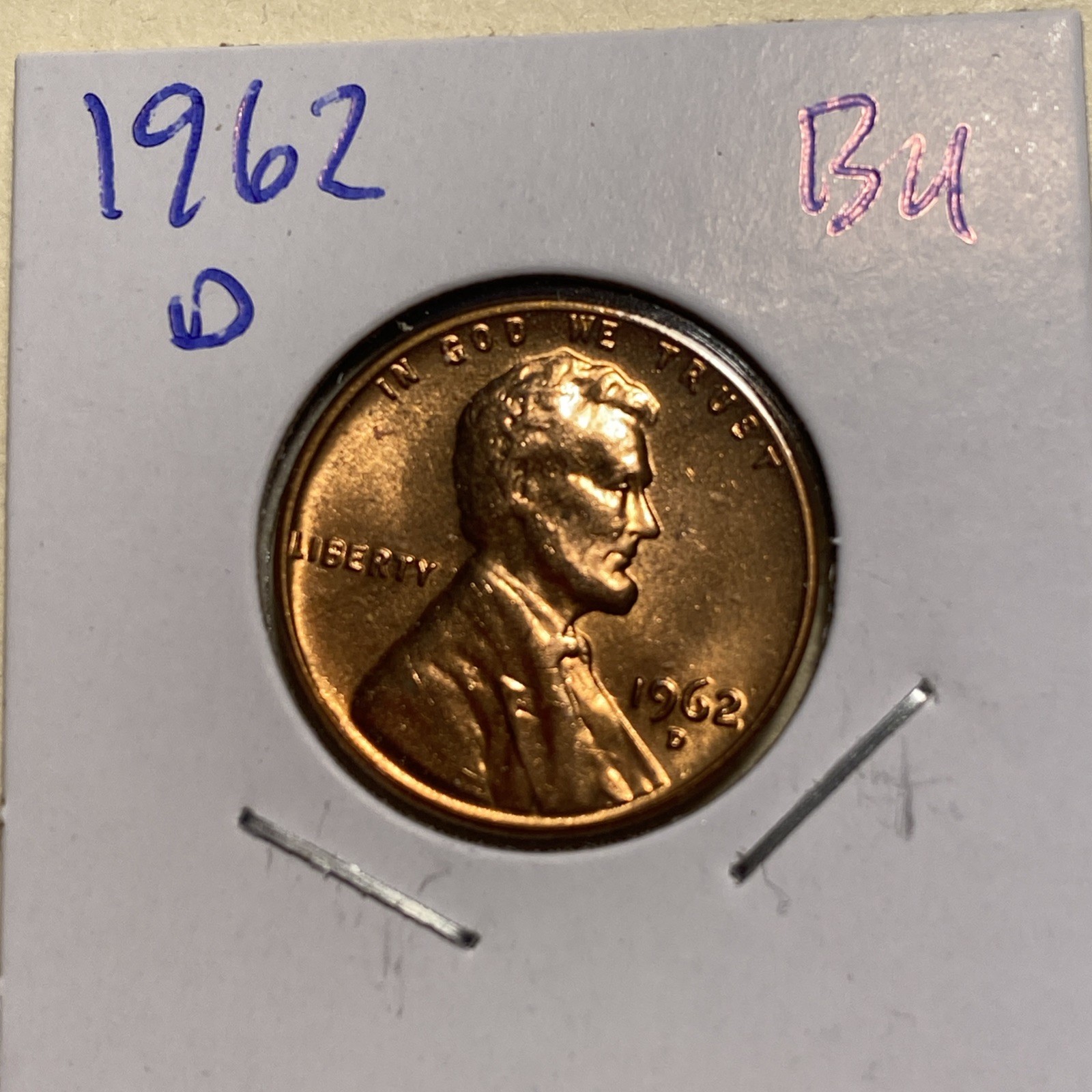 1962-D Lincoln Cent GEM BU From Original Mint Roll 