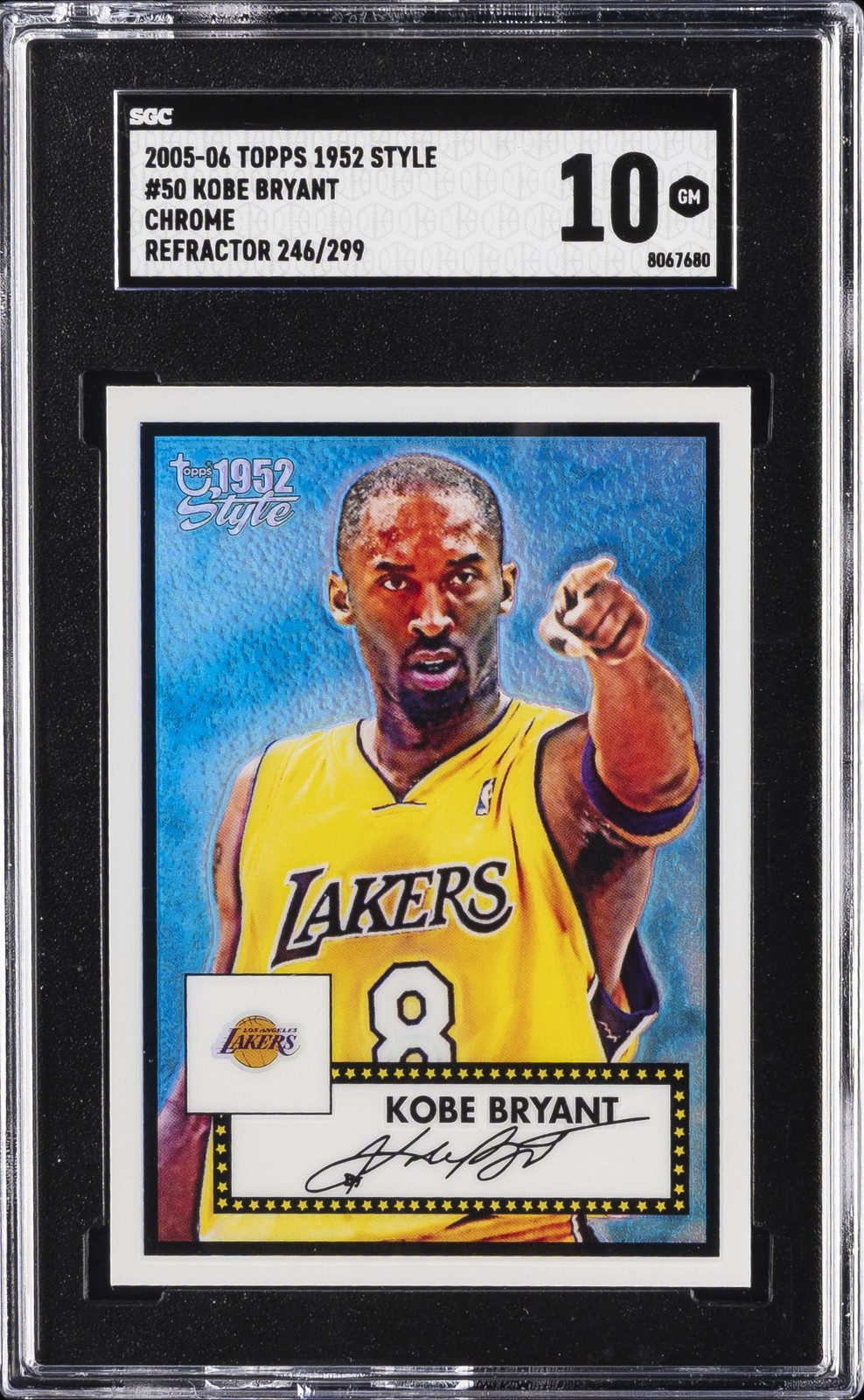 2005-06 TOPPS 1952 STYLE CHROME REFRACTOR #50 KOBE BRYANT SGC 10
