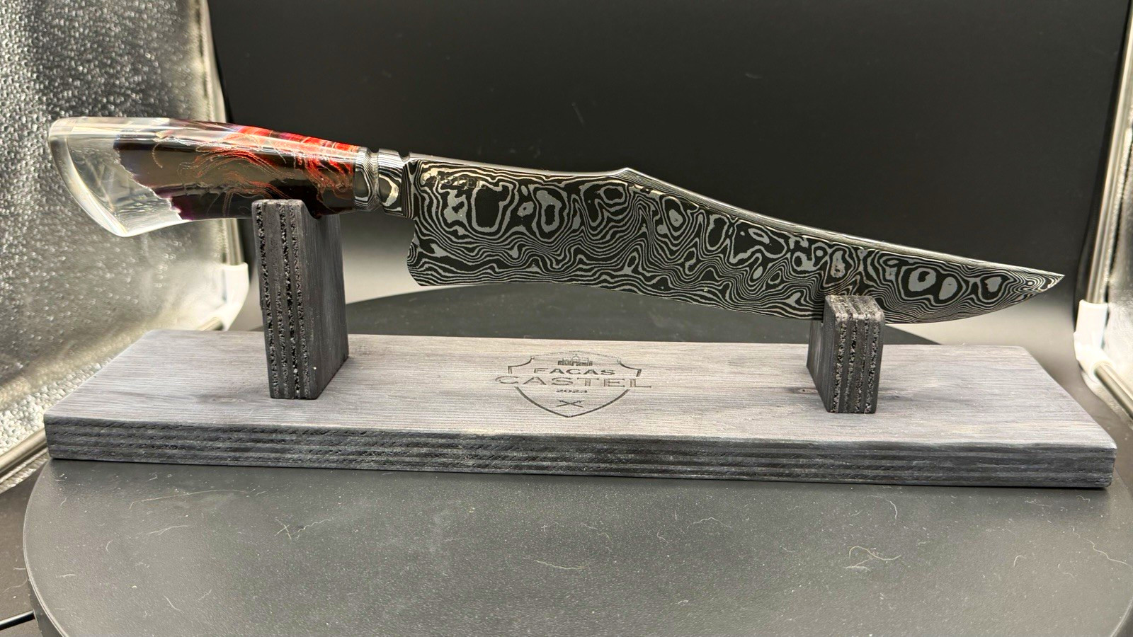 Hand made 10” Damascus BBQ Knife – 280 Layers – 1084/15N20 – Resin Handle