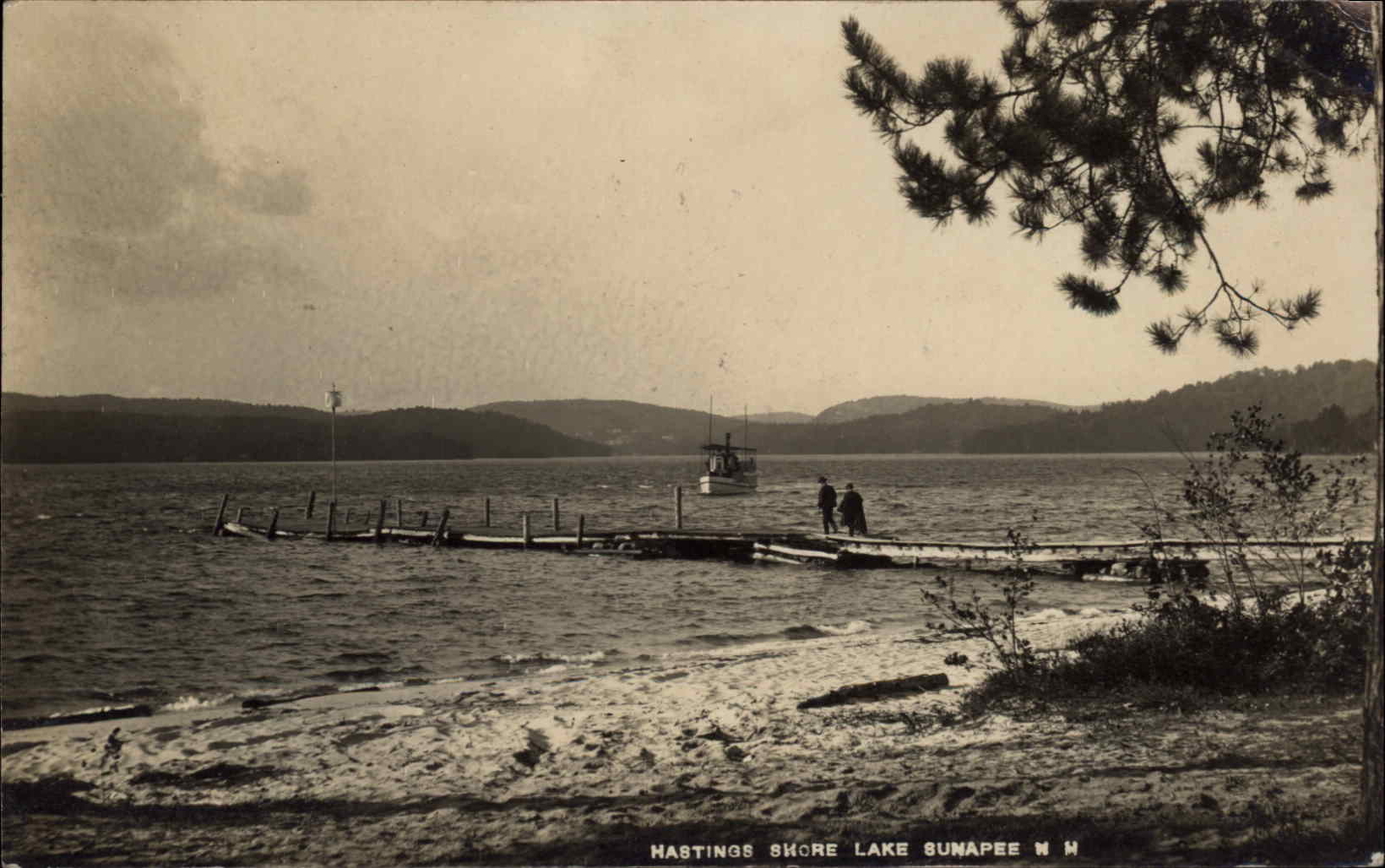 Antique 1907 WH Manahan RPPC Lake Sunapee New Hampshire NH Hastings Shore