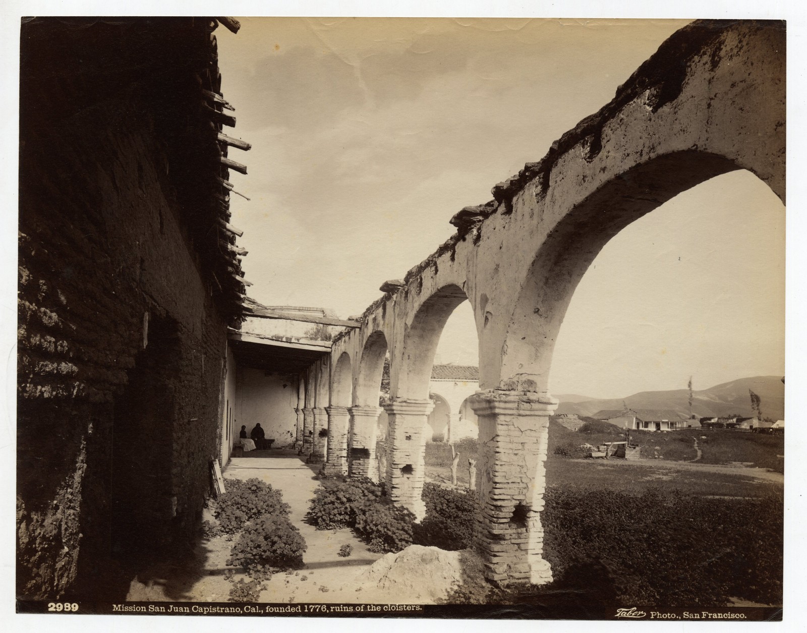 Two 1880s Albumen Print Photos Mission San Juan Capistrano So Cal. IW Taber