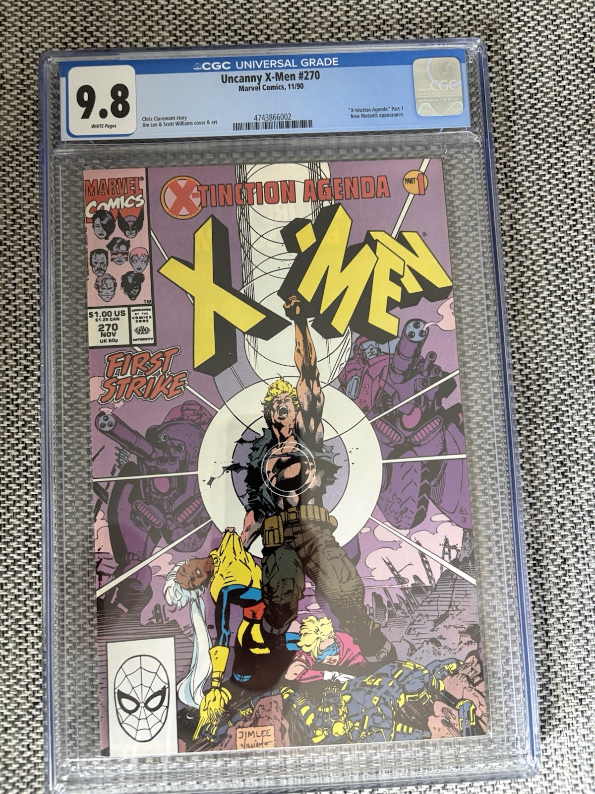 Uncanny X-Men 270 CGC 9.8 Jim Lee Cover And Art Marvel Comics 1990
