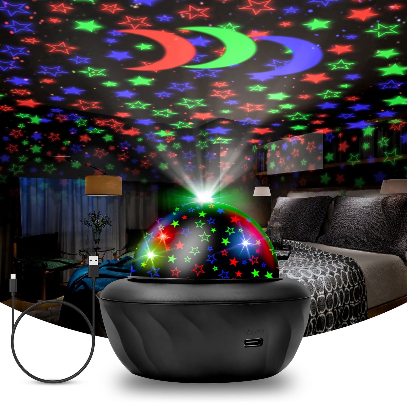 Aurora Light Projector, black Light Galaxy LED Lamp, with Remote Control