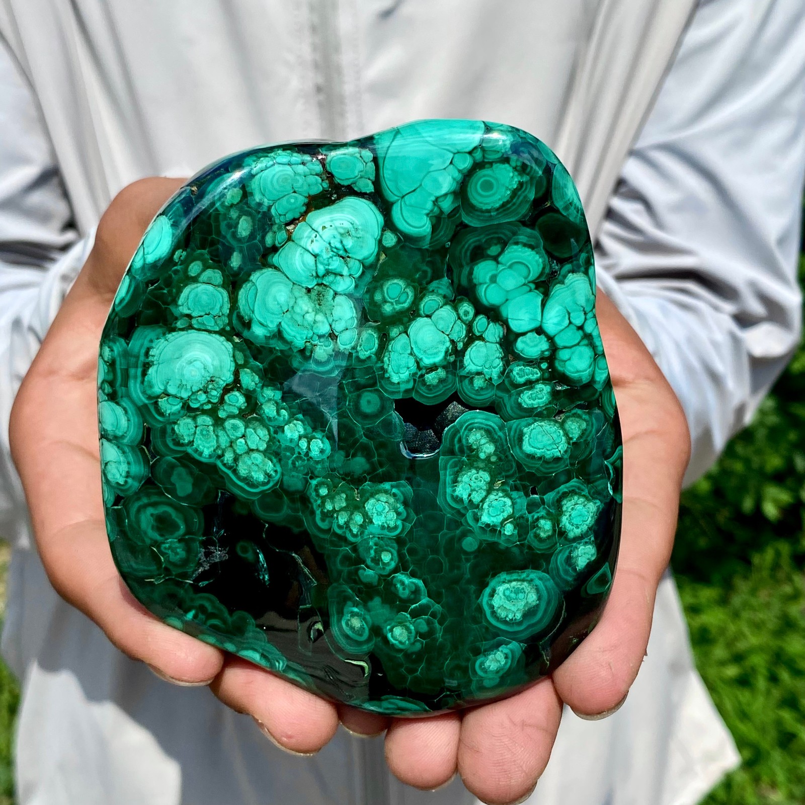 1.43LB TOP Natural Malachite crystal quartz Mineral specimen Reiki gem