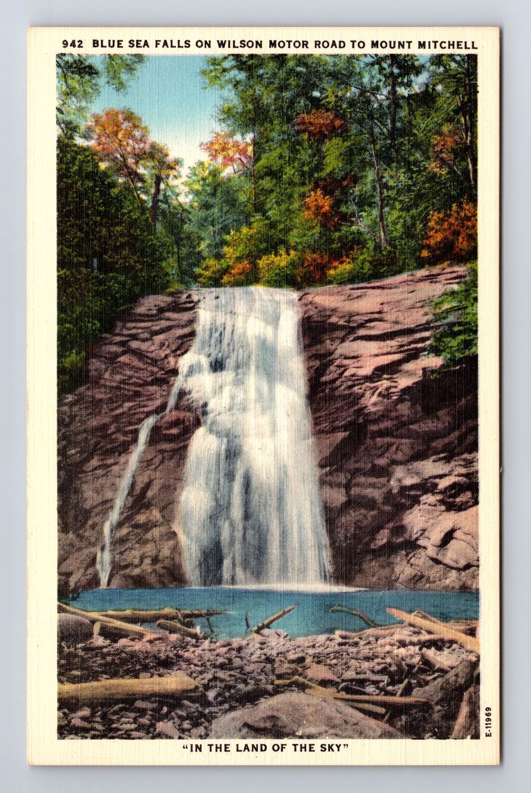 Wilson Motor Road NC-North Carolina, Blue Sea Falls, Antique Vintage PC Postcard