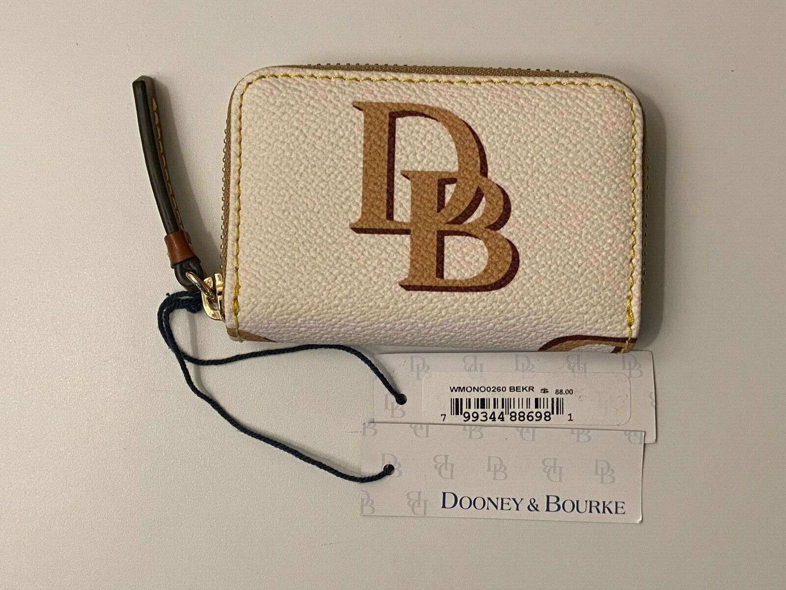 Dooney & Bourke Coated Cotton Monogram Small Zip Around Credit Cardcase