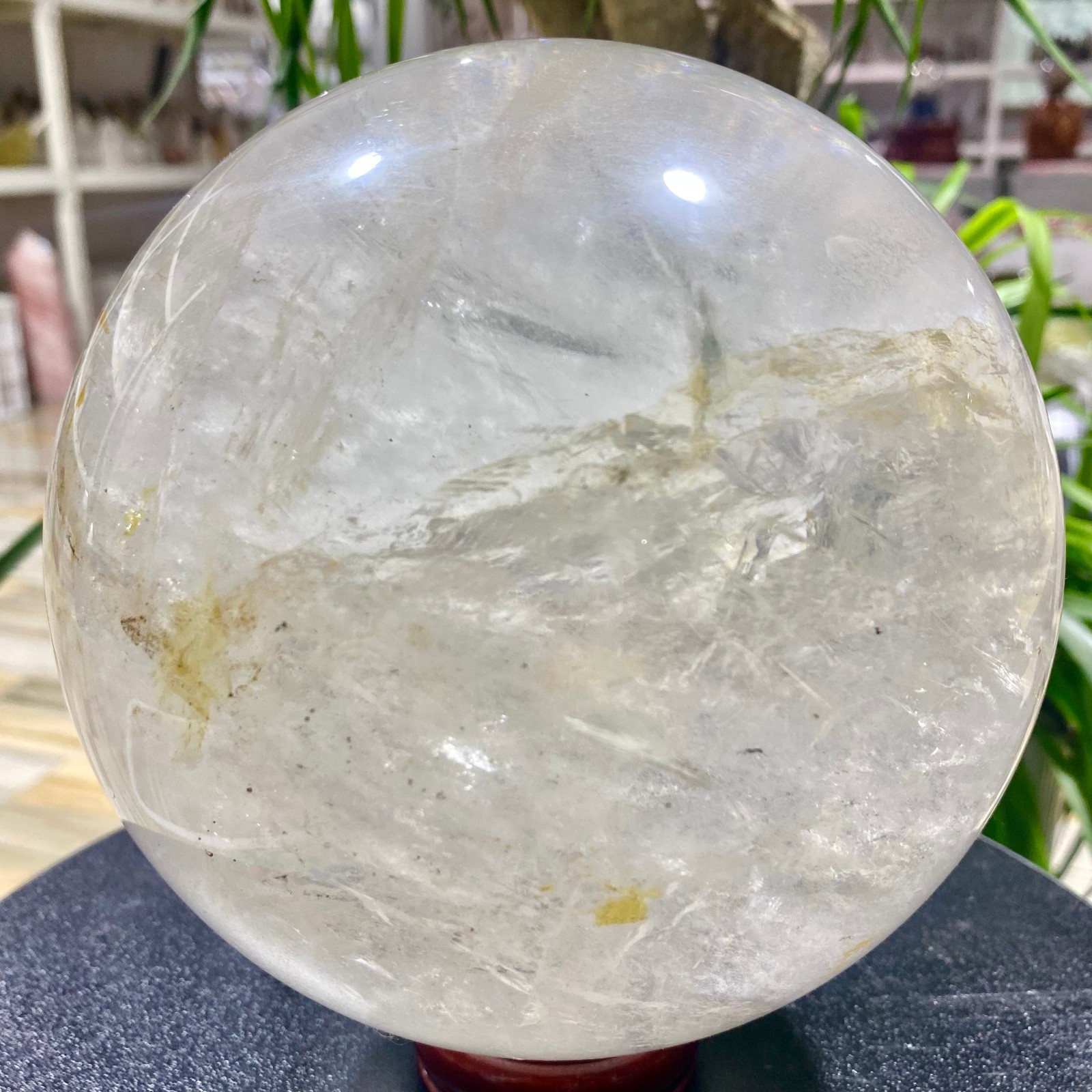 10.8LB white crystal transparent quartz crystal ball Reiki repair