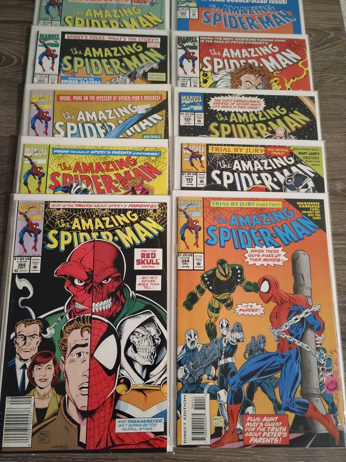 Vintage Marvel Copper Age Comic Lot The Amazing Spider-Man with Keys (1992-1994)