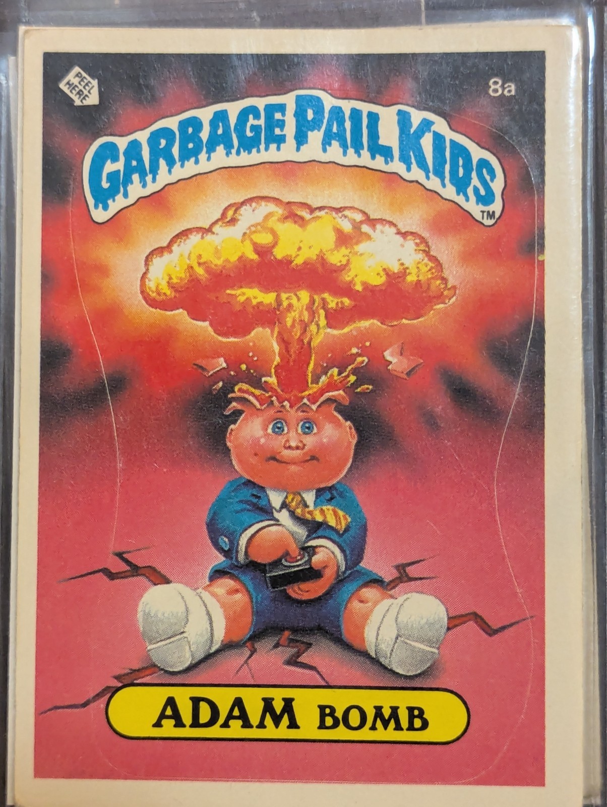 Topps 1985 Garbage Pail Kids Series 1 Adam Bomb 8a Sticker Trading Card