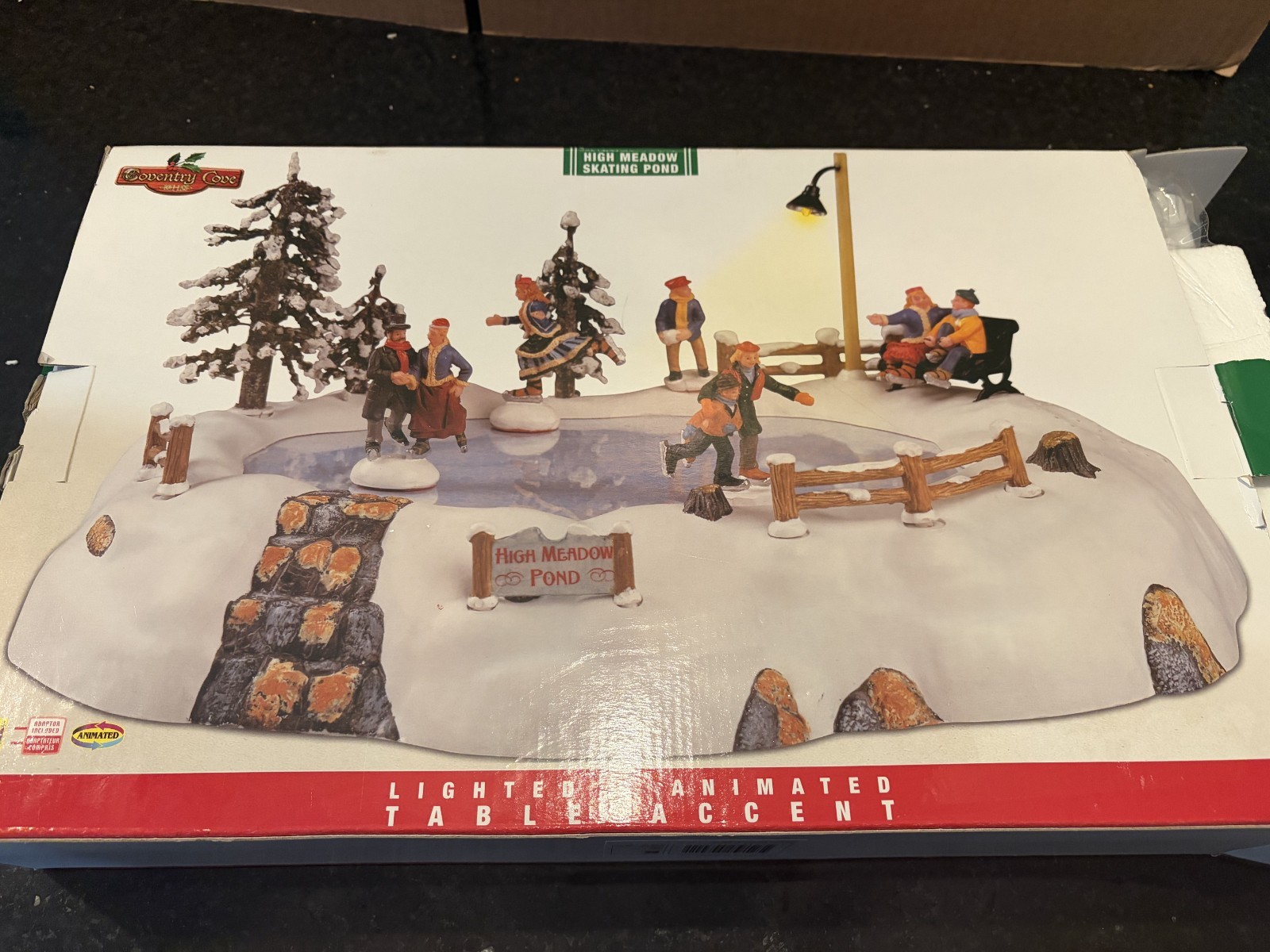 Lemax High Meadow Skating Pond 54301 Animated Musical Lighted 2005 NOS Box