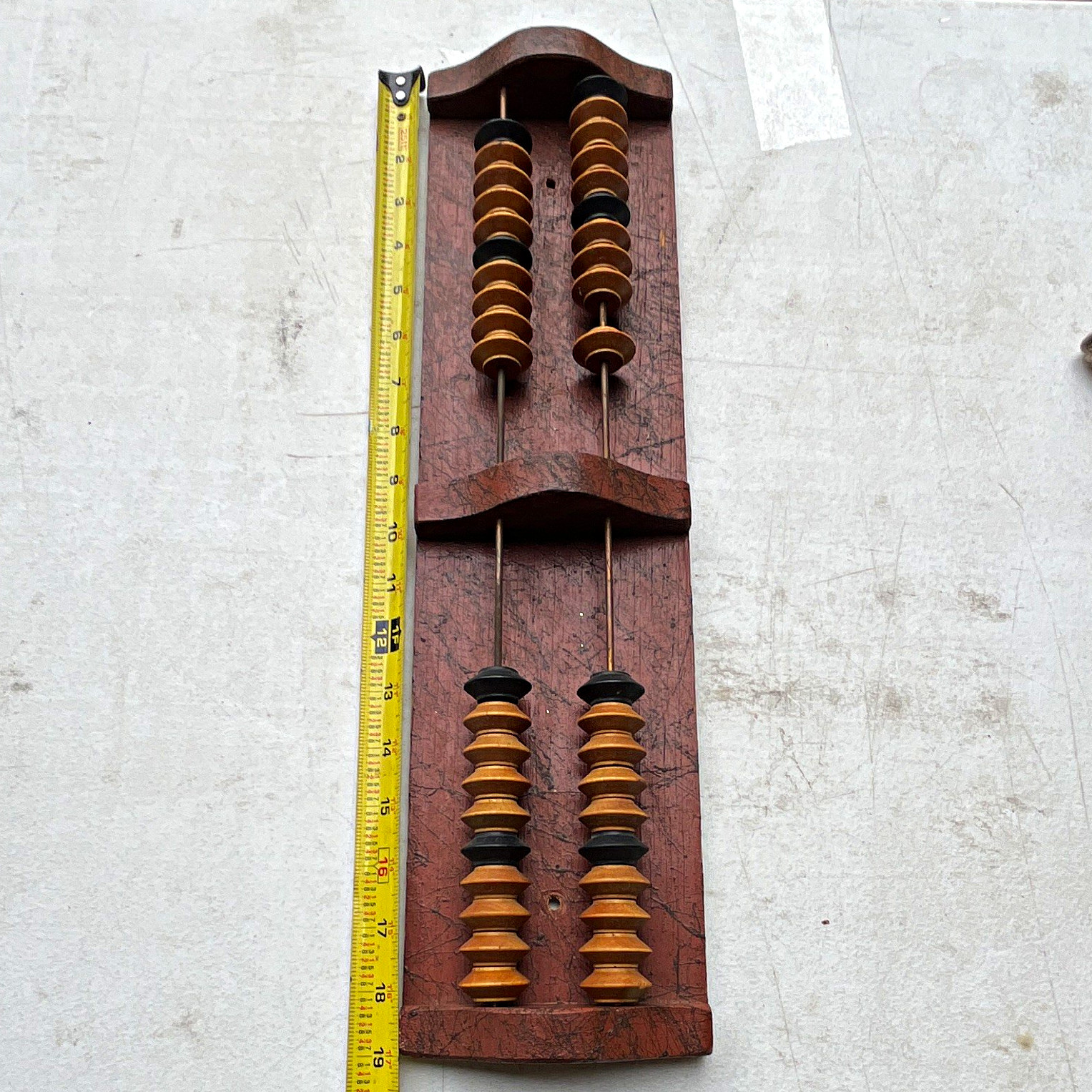 Vintage scorekeeper Parts on Wooden Board w/ Metal Rods