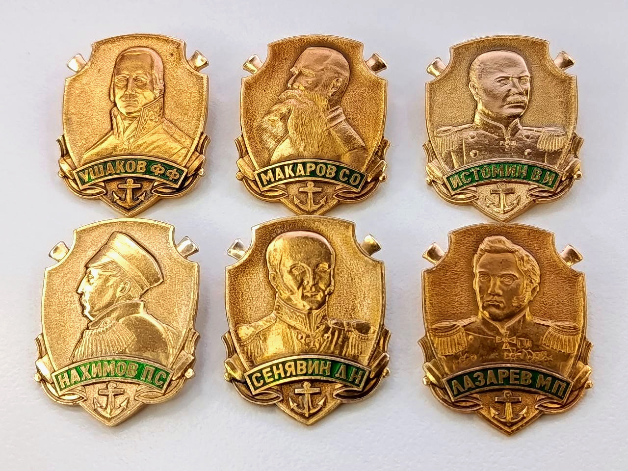 Soviet Russian Set of Badges “Admirals Naval Commanders” USSR. Nakhimov, Ushakov