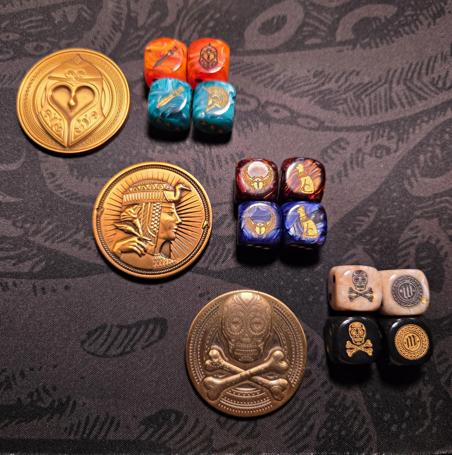 Steve Minty Rare Coin and Dice Set. Limited Ks Edition. Muertos Olympia Egyptian